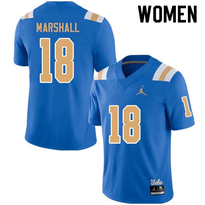 Jordan Brand Women #18 Jadyn Marshall UCLA Bruins College Football Jerseys Sale-Blue - Click Image to Close
